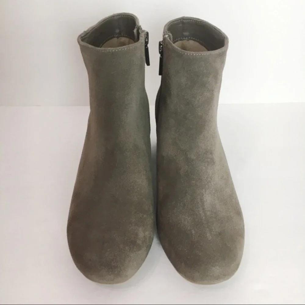 Kenneth Cole Womens Size 6 6M Dark‎ Taupe Brown Tan Suede Leather Ankle Boots